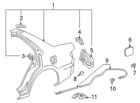 1998 Toyota Corolla Fuel Door Diagram