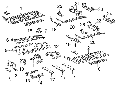 2020 Toyota C-HR Panel, Front Floor, Rear Diagram for 58117-F4010