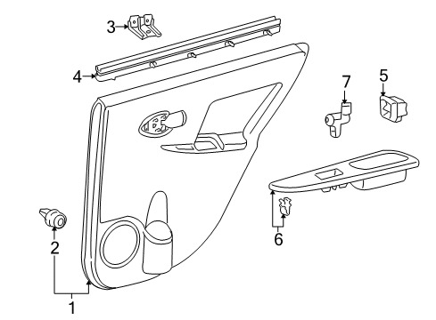 2010 Scion xD Panel, Rear Door Armrest Base, Upper RH Diagram for 74271-52110-C0