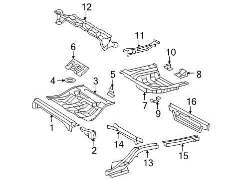 2011 Toyota Camry Rear Body - Floor & Rails Diagram 2 - Thumbnail