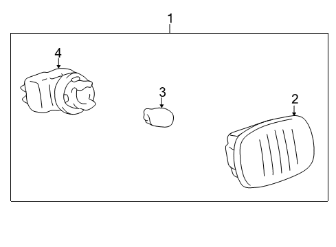 1996 Toyota RAV4 Lens, Side Turn Signal Lamp, RH Diagram for 81731-42010