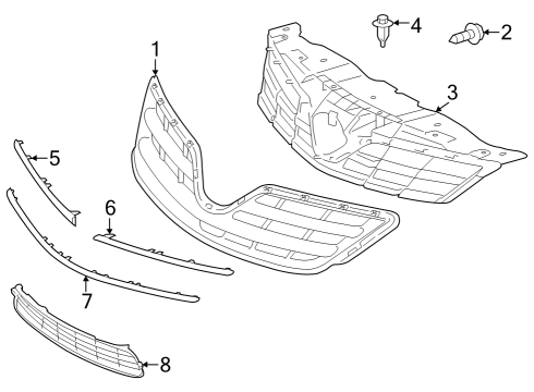 2013 Toyota Corolla Radiator Grille Diagram for 53111-12C50-E1