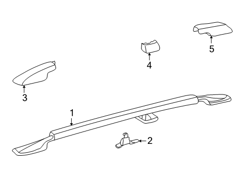 2001 Toyota Highlander Cover, Roof Rack Leg, Rear RH Diagram for 63493-48010