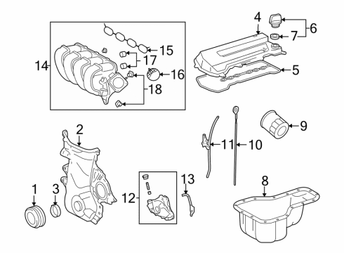 2003 Toyota Corolla Engine Parts, Timing, Lubrication System Diagram 1 - Thumbnail