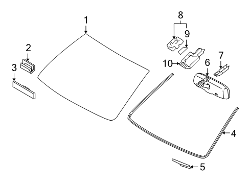 2011 Toyota Land Cruiser Glass Sub-Assembly, Wind Diagram for 56101-6A914