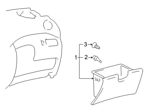 2000 Toyota Echo Door Assembly, Glove Compartment Diagram for 55550-52130-B4