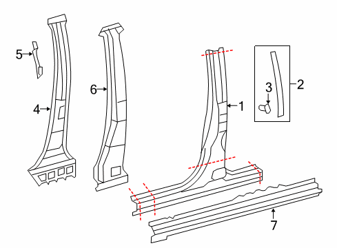 2021 Toyota Tundra Center Pillar & Rocker Diagram 1 - Thumbnail