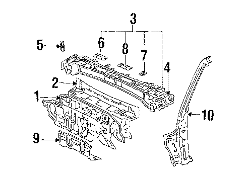 1988 Toyota Camry Panel Sub-Assembly, Dash Diagram for 55101-32112