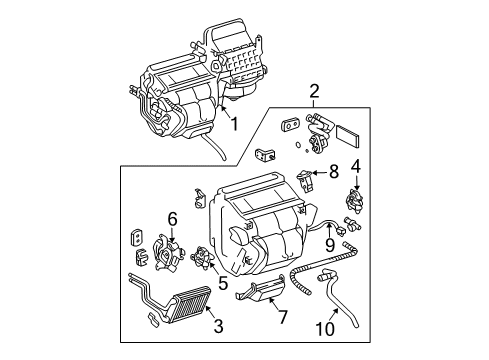 2005 Toyota Sienna Evaporator Assembly, Front Diagram for 87050-08030