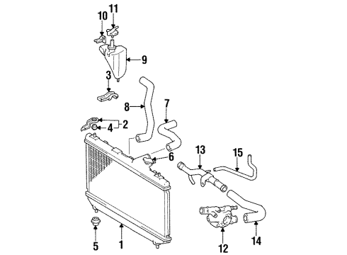 1997 Toyota Paseo Radiator Assembly Diagram for 16400-11741