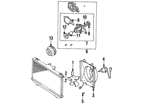 1995 Toyota Corolla Seal Set, Water Pump Diagram for 16104-16040