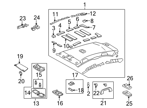 2008 Toyota Yaris Pad, Roof Silencer Diagram for 63345-52030