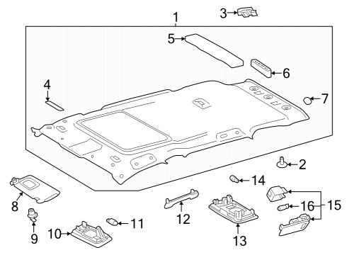 2023 Toyota RAV4 Interior Trim - Roof Diagram 6 - Thumbnail