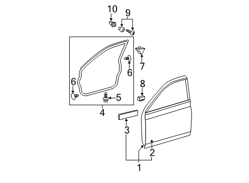 2012 Toyota Avalon Front Door Diagram