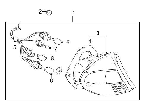 2001 Toyota Prius Lens, Rear Combination Lamp, LH Diagram for 81561-47030