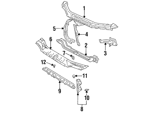 1996 Toyota Camry Gusset Sub-Assy, Front Crossmember, LH Diagram for 51032-33020