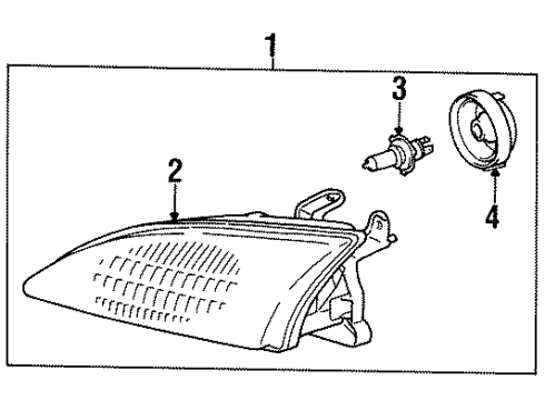 1996 Toyota Paseo Passenger Side Headlight Unit Assembly Diagram for 81130-16620