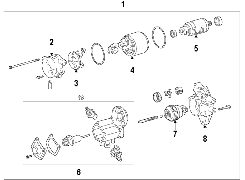 2010 Toyota 4Runner Starter Assembly Diagram for 28100-31131