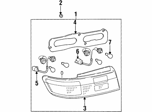 1996 Toyota Paseo Cord, Clamp Rear Combination Diagram for 81559-16520