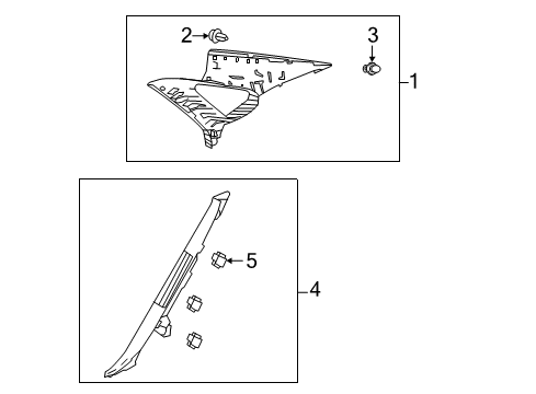 2013 Toyota Avalon Interior Trim - Quarter Panels Diagram