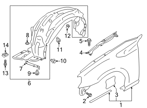 2018 Toyota 86 Fender & Components Diagram