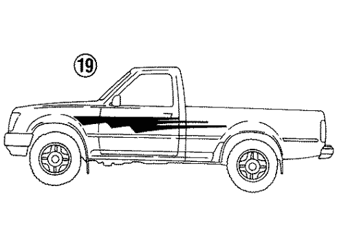 1992 Toyota Pickup Stripe Tape, Blue, Driver Side Diagram for 00211-89928-04