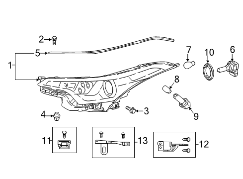 2018 Toyota C-HR Unit Assembly, HEADLAMP Diagram for 81130-F4041