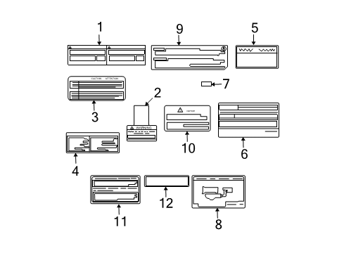 2007 Toyota Solara Information Labels Diagram