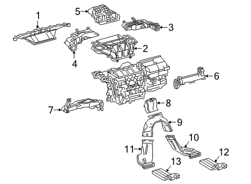 2019 Toyota C-HR Duct, Heater Air, A Diagram for 87413-F4011