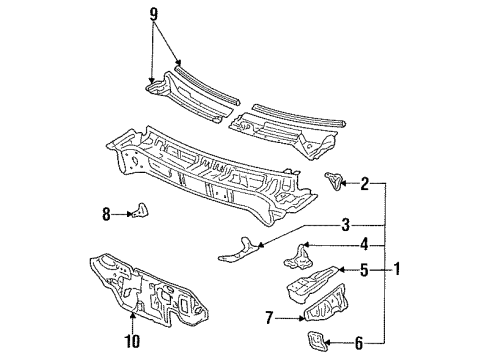 1994 Toyota Camry Cowl Diagram