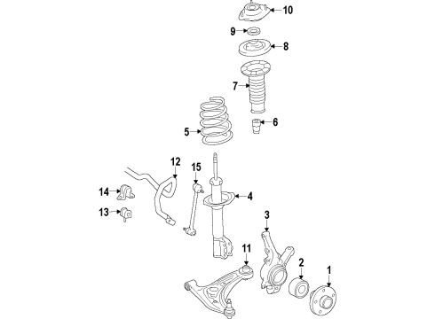 2012 Scion iQ Front Suspension, Control Arm, Stabilizer Bar Diagram 2 - Thumbnail