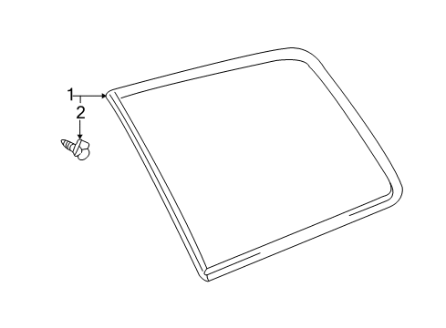 2002 Toyota Highlander Quarter Panel - Glass & Hardware Diagram