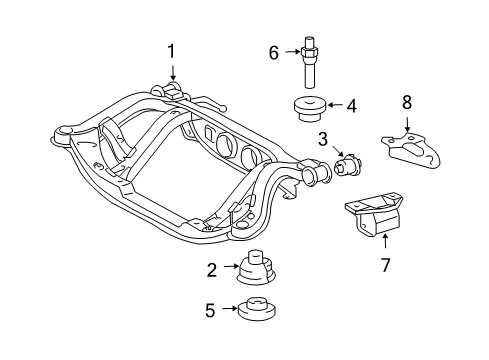 2006 Toyota Highlander Suspension Mounting - Rear Diagram 4 - Thumbnail