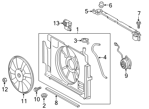 2013 Toyota Prius C Cooling System, Radiator, Water Pump, Cooling Fan Diagram 1 - Thumbnail