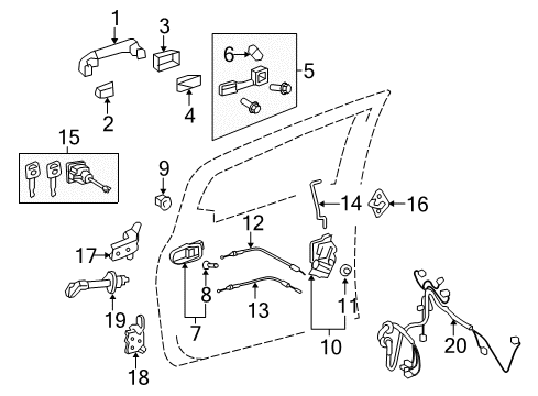 2013 Toyota Yaris Wire, Front Door, LH Diagram for 82152-52M80