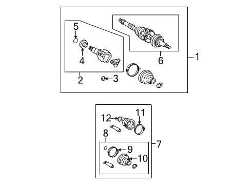 2003 Toyota MR2 Spyder Shaft Assembly, Rear Drive, Left Diagram for 43420-17010