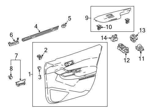 2019 Toyota C-HR Panel, Fr Door ARMRE Diagram for 74232-10090