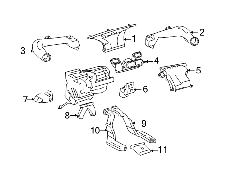 2009 Scion xD Nozzle Assy, Defroster Diagram for 55950-52150