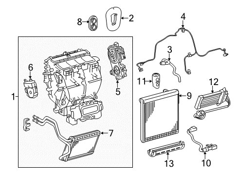 2014 Toyota Highlander EVAPORATOR Sub-Assembly Diagram for 88501-06113