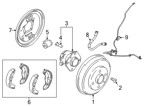 2017 Toyota Yaris iA Brake Components Diagram