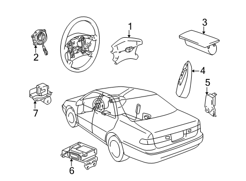 1998 Toyota Camry Air Bag Components Diagram 1 - Thumbnail