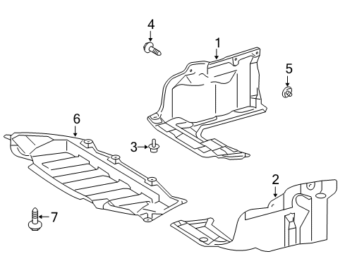 2013 Toyota Corolla Splash Shields Diagram