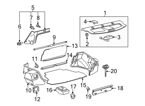 2008 Toyota Corolla Cover, Luggage Compartment Trim, Inner LH Diagram for 64722-02110-C0