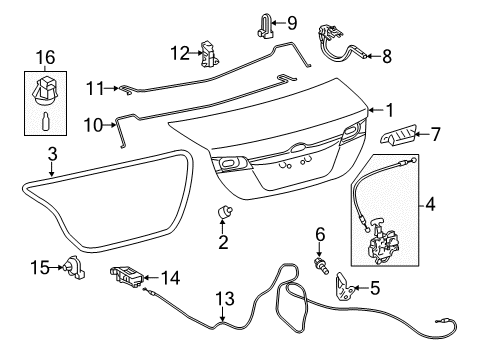 2014 Toyota Camry Trunk Lid Diagram 1 - Thumbnail