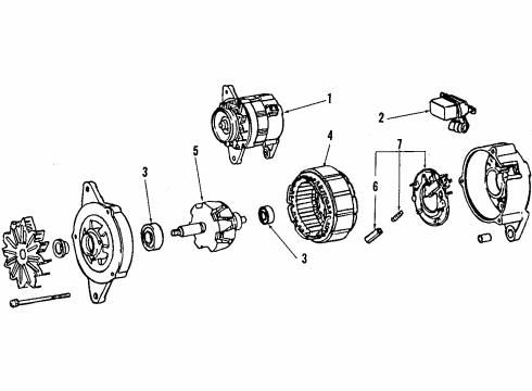 1986 Toyota Land Cruiser Remanfactured Alternator Diagram for 27020-61071-84