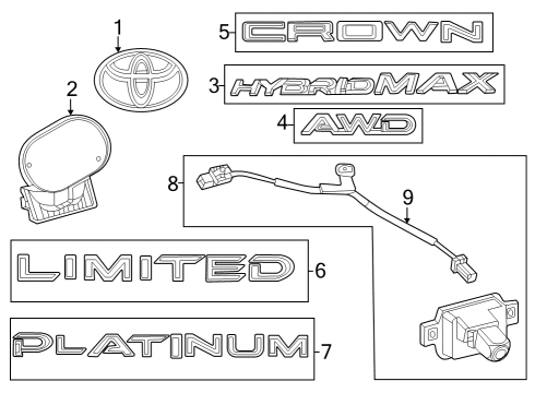 2023 Toyota Crown PLATE, LUGGAGE COMPT Diagram for 75444-30110