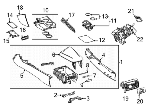 2023 Toyota Mirai Center Console Diagram