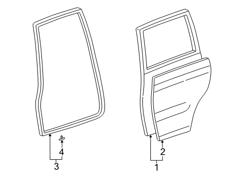 2001 Toyota Land Cruiser Rear Door, Body Diagram