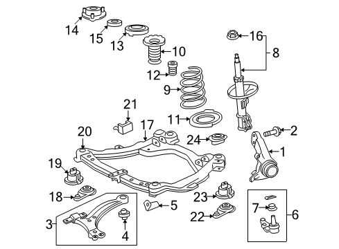 2015 Toyota Venza Frame Assembly, Front Diagram for 51100-0T023