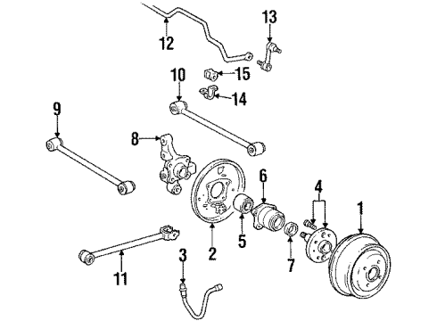 1992 Toyota Celica Rear Brakes Diagram 1 - Thumbnail